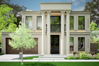 do 3d exterior design, 3d modeling and rendering
