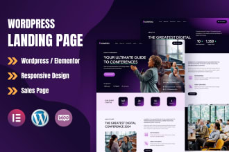 design modern wordpress landing page squeeze page using elementor pro