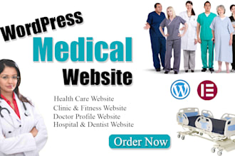 design wordpress medical website, healthcare, clinic, doctor, health fitness