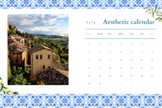 create an aesthetic and inspiring calendar for you