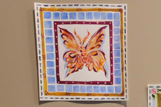 create a watercolor tile design