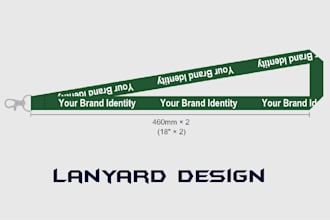 design lanyard, id badge, press pass , ribbon, name card with in 24 hours