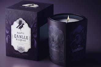 do a candle label, candle logo and product label design