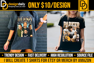 create t shirts for etsy or merch by amazon