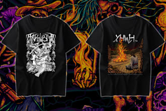 create illustration dark art for t shirt merchandise