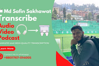 do fast audio and video transcription in english and bengali