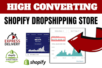 create a high converting  shopify dropshipping store