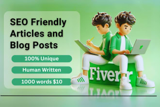 do seo article writing, blog post writing and content writer