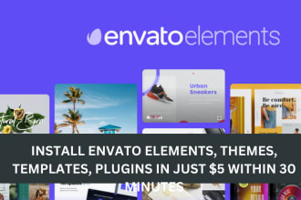 install envato theme, elements template, or envato website