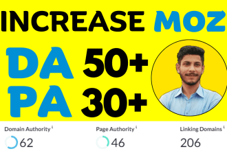 increase da moz da pa 50 plus increase domain authority