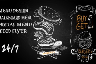 do awesome editable menu design, restaurant menu, digital food menu