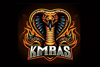 make modern king cobra snake mascot logo design