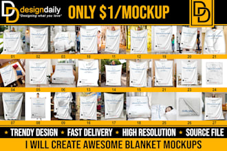 create awesome blanket mockups