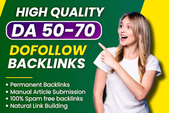 create high domain authority da 50 plus dofollow backlinks