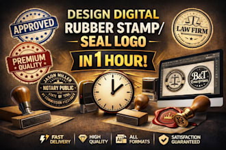 design digital rubber stamp or seal logo in 2 hour