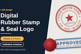 design digital rubber stamp or seal stamp logo in 3 hours