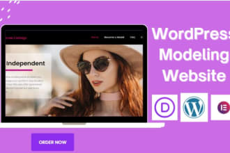 do modeling agency website for modeling business by divi, elementor