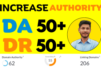 increase domain rating ahrefs DR 70 and moz da 50 domain authority