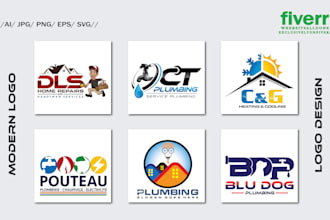create plumber plumbing handyman repair electrical construction and solar logo