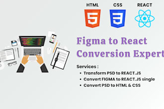 design custom react webpage , figma to react static page