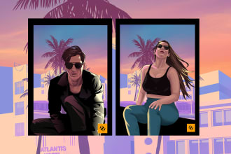 draw hardest gta 6 style portrait from your photo