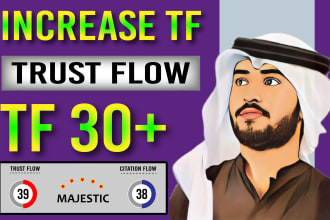 increase trust flow majestic tf 30 plus