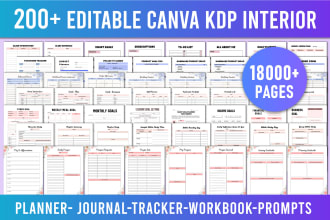 give you 200 editable canva planner templates 18000 pages