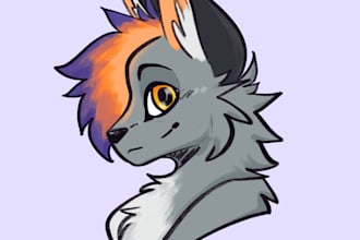 draw simple bust or headshot of your furry oc