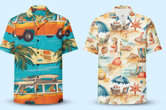 design tropical, hawaiian, floral, pattern, beach and summer shirt