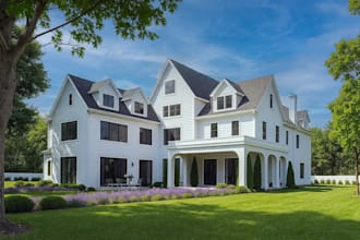 do realistic 3d home exterior design and interior design