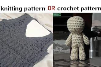 write crochet or knitting pattern