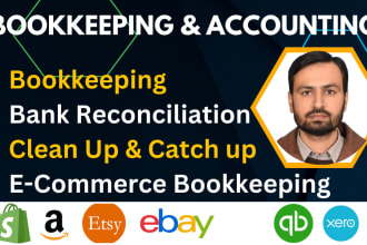 do bookkeeping in quickbooks online, xero, wave for ecommerce and small business