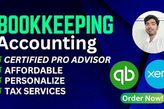do bookkeeping using quickbooks online, xero, excel and wave