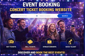 design event booking event ticket music concert website