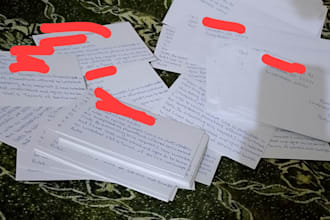 handwrite letters, envelopes and cards for you