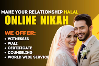 perform online nikah provide witnesses, wali and certificate