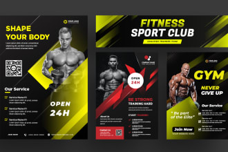 design fitness gym workout and sports flyers