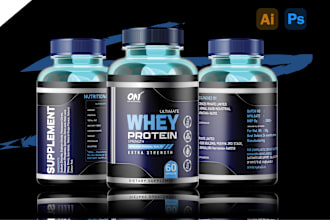 do supplement label , product label design, label designing in one day