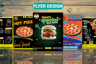 design an exceptional restaurant food menu flyer and brochure