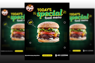 design restaurant and food poster, flyer, menu and brochure