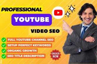 do professional youtube channel manager and video SEO expert