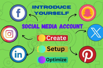 create social media accounts, setup ig, optimize linkedin business page