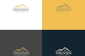 create a personalized, contemporary, minimalist roof logo for you