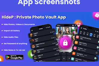 design app screenshots for play store and app store