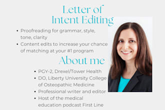 proofread and edit your letter of intent for residency