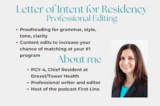proofread and edit your letter of intent for residency