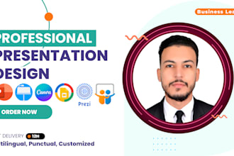 create professional presentation in powerpoint prezi canva etc