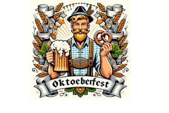 design high quality oktoberfest mascot  logo