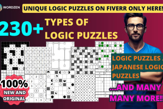 make new logic or japanese logic puzzles  230 plus types available