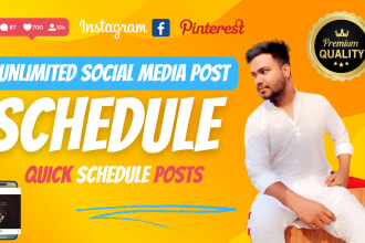 create and schedule post or unlimited social media content scheduling service
